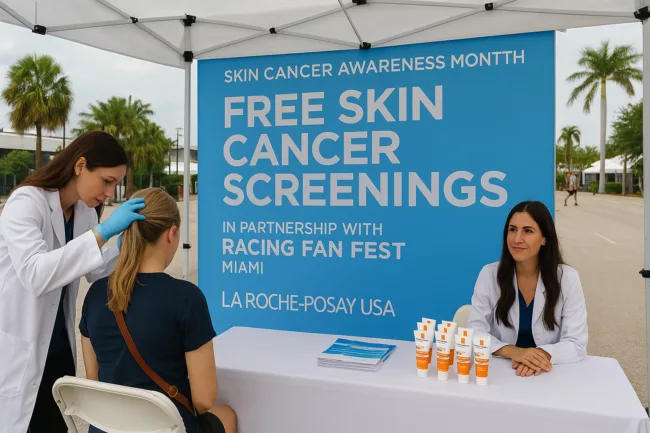 How La Roche-Posay USA is transforming skin cancer awareness with free screenings at racing fan fest in Miami