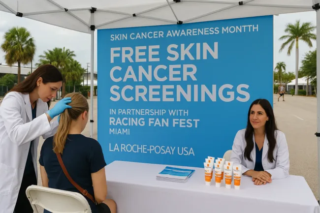 How La Roche-Posay USA is transforming skin cancer awareness with free screenings at racing fan fest in Miami