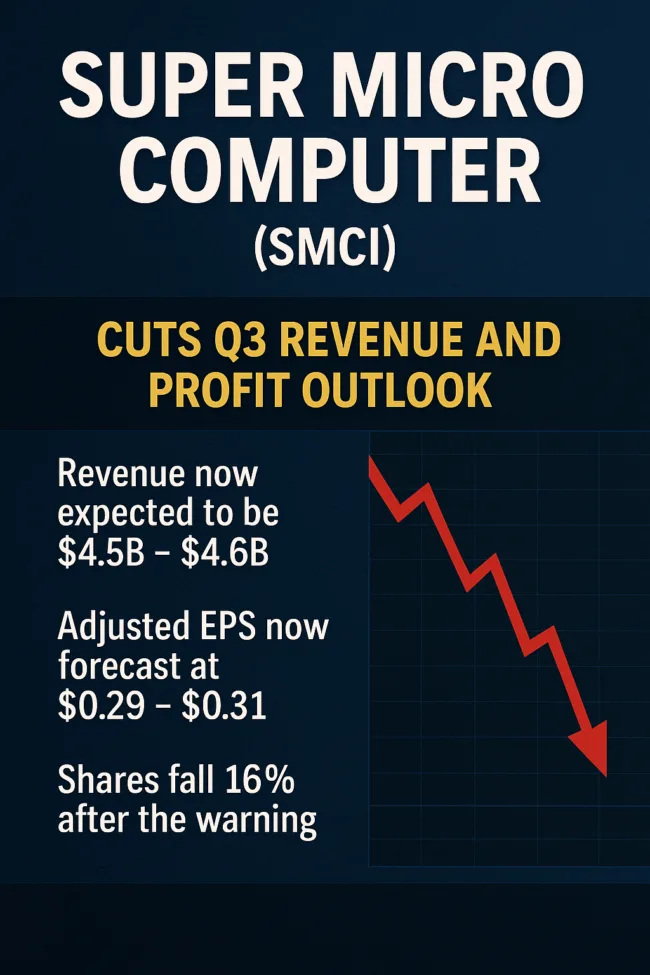 Super Micro Computer Lowers Q3 Forecast, Raising Questions Over AI Server Demand and Investment Timing