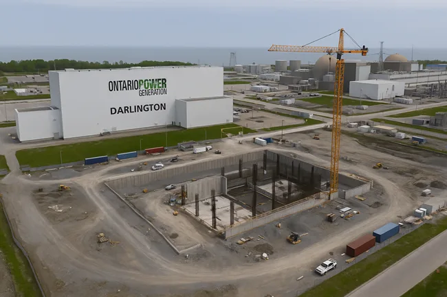 Representative image: Construction underway at Ontario Power Generation’s Darlington site, home to Canada’s first commercial BWRX-300 small modular reactor project and the cornerstone of the country’s SMR leadership strategy