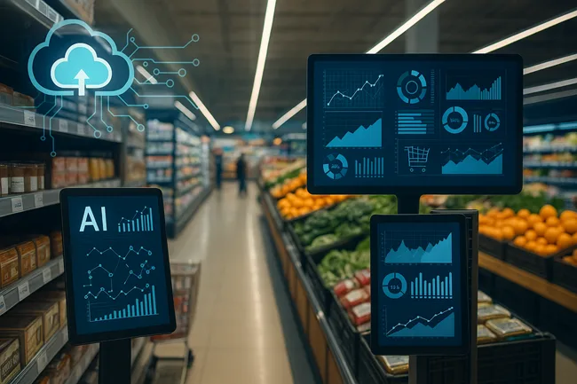 Representative image of AI-powered edge infrastructure and cloud platforms transforming European grocery and retail chains