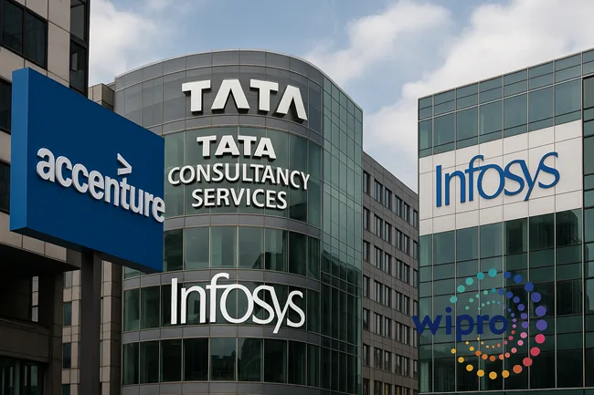Representative image of enterprise IT headquarters, highlighting how Wipro, Infosys, Tata Consultancy Services, and Accenture are leveraging GenAI to transform global technology services by mid-2025.