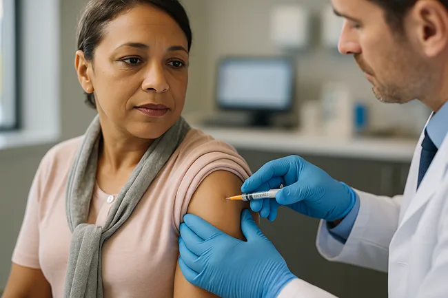 Representative image of a subcutaneous injection, a key administration method for DARZALEX FASPRO in multiple myeloma treatment.