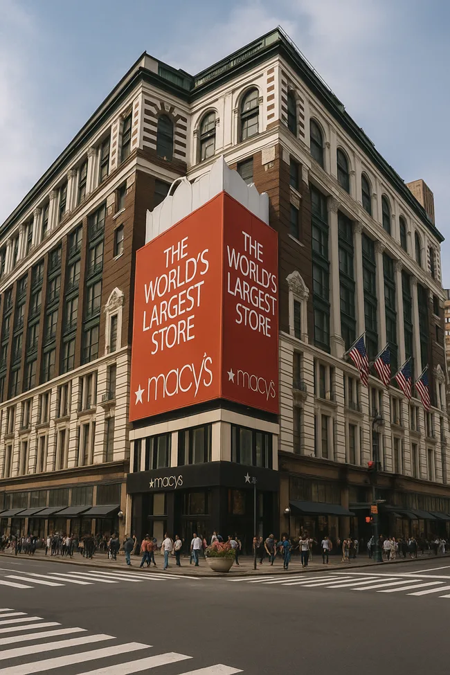 Representative image of Macy’s iconic flagship store in New York City, a symbol of American retail heritage, now central to its Bold New Chapter turnaround strategy.