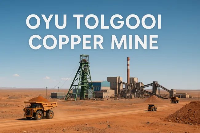 Representative image of the Oyu Tolgoi copper mine of Rio Tinto in Mongolia’s South Gobi Desert, showing haul trucks and processing infrastructure amid the 2025 production ramp-up.