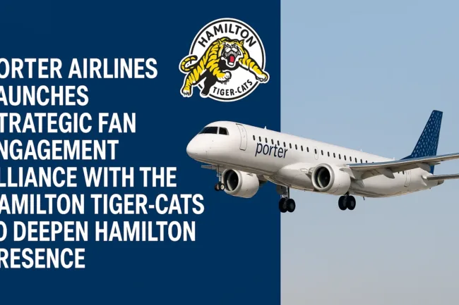 Porter Airlines launches strategic fan engagement alliance with the Hamilton Tiger-Cats to deepen Hamilton presence