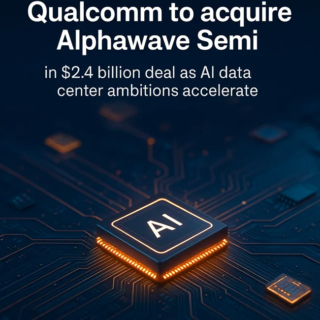 Representative image of AI chiplet architecture and data center silicon integration in the context of Qualcomm’s Alphawave Semi acquisition