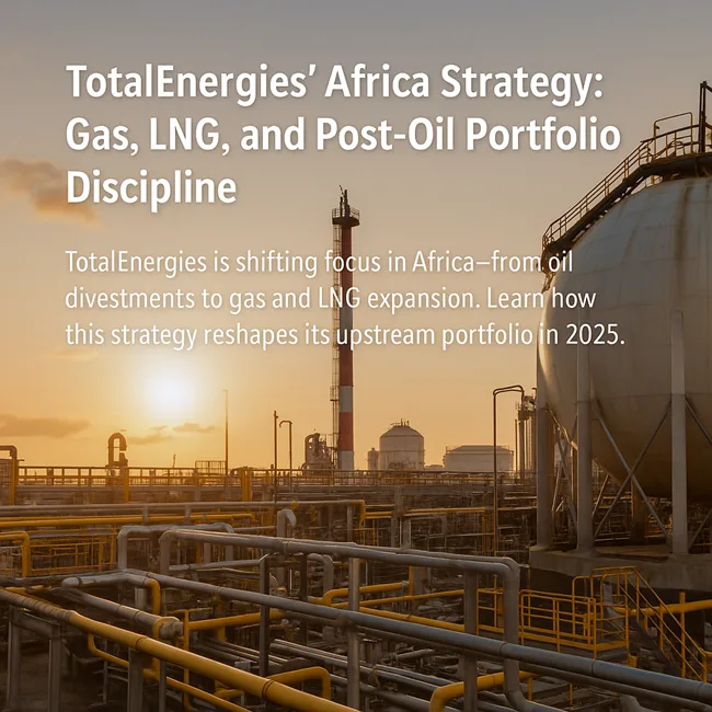 Representative image of TotalEnergies' gas processing infrastructure. The company is redirecting capital from legacy oil assets like Bonga to LNG-focused developments in Nigeria and Mozambique.