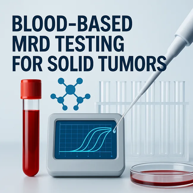 Representative image: A digital PCR setup with blood sample and amplification curves highlights the core technology behind Tracer Biotechnologies and Qiagen’s new MRD testing partnership for solid tumors.