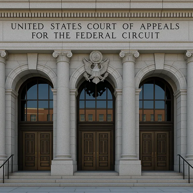 Representative image of U.S. Federal Circuit building where Apple’s LTE patent case was decided