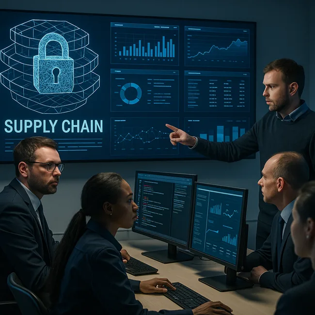 Representative image of a DevSecOps team monitoring container image provenance, registry access, and runtime supply chain integrity across Kubernetes environments in 2025.