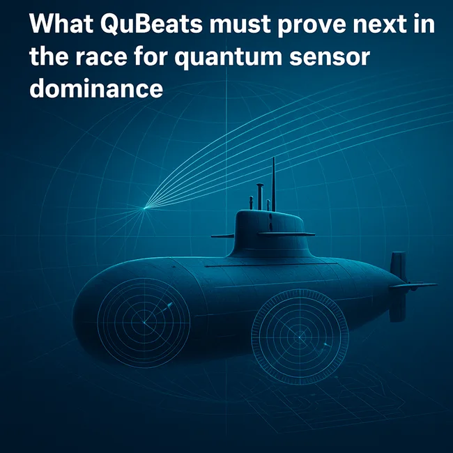 Representative image illustrating a submarine equipped with advanced quantum navigation systems, symbolizing QuBeats’ role in India’s race for sensor dominance amid rising global interest in GPS-denied military technologies.