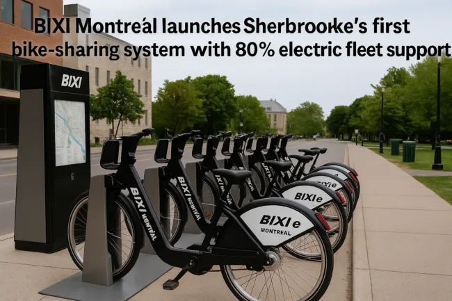 BIXI Montréal launches Sherbrooke’s first bike-sharing system with 80% electric fleet support