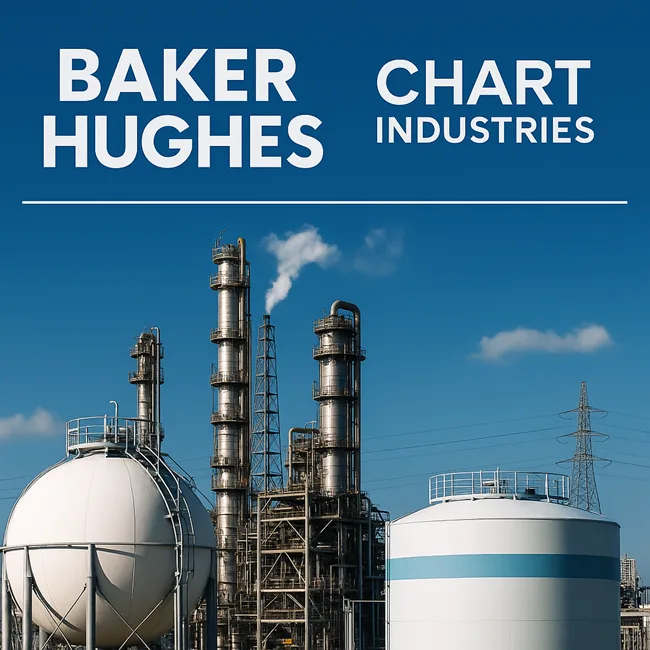 Representative image showing industrial facilities and energy infrastructure symbolizing Baker Hughes’ $13.6 billion acquisition of Chart Industries.