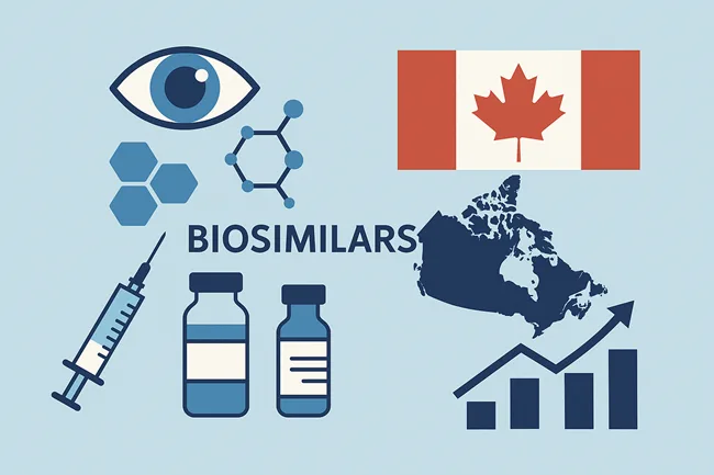 Representative image illustrating Canada’s emergence as the preferred first-launch market for ophthalmic biosimilars like aflibercept in 2025