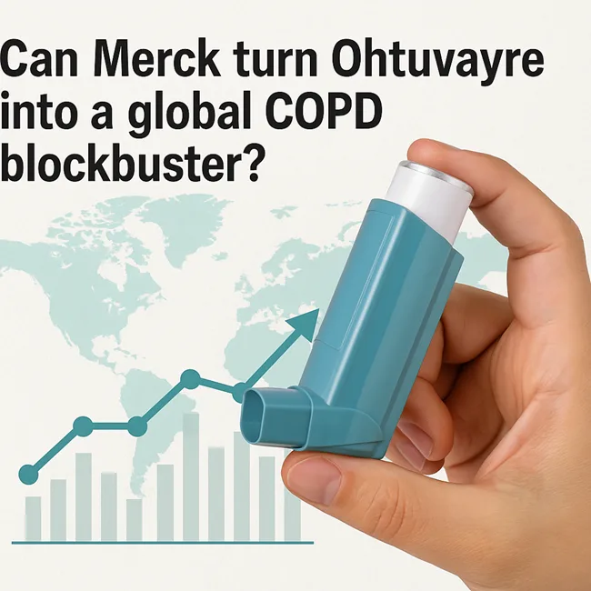 Representative image of a COPD inhaler symbolizing Merck’s global commercial ambitions for Ohtuvayre following its $10 billion acquisition of Verona Pharma