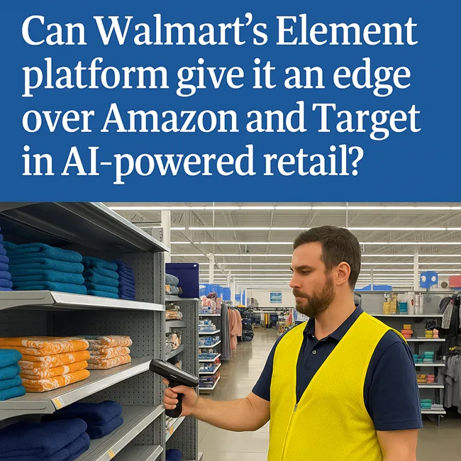 Representative image of Walmart’s in-store AI tools enabled by the Element platform, showcasing its associate-first automation strategy.