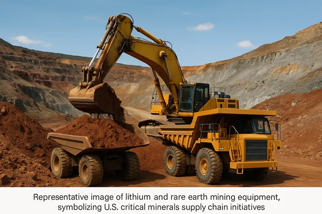 Representative image of U.S. lithium and rare earth mining operations, highlighting America’s push to secure critical minerals supply chains for clean-energy leadership and energy independence.