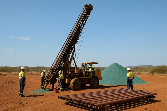 Representative image of copper drilling activity in Botswana’s Kalahari Copper Belt, reflecting Belararox’s maiden exploration program and sector-wide copper potential.