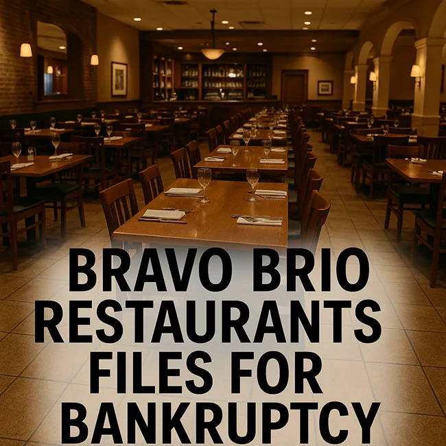 Representative image of Bravo Brio Restaurants facing bankruptcy and the wider struggles of casual dining chains.