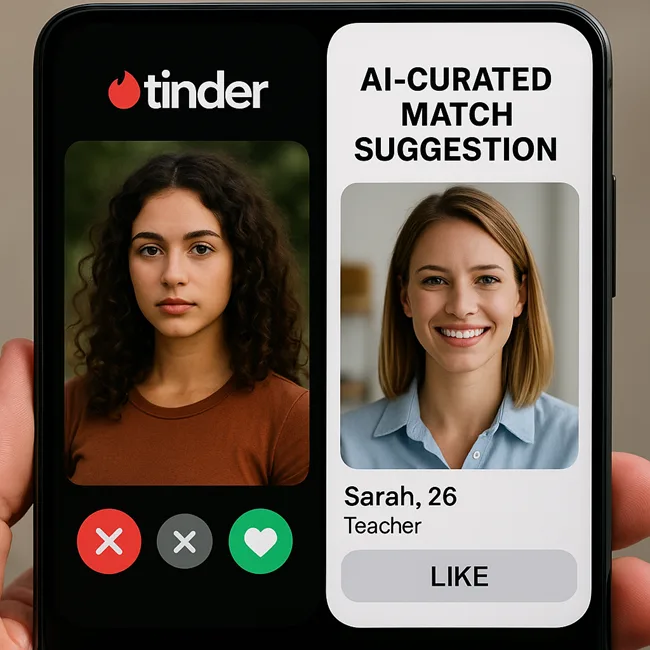Representative image: Tinder tests a new dual-interface approach, blending its classic swipe feature with AI-curated match suggestions to boost engagement.
