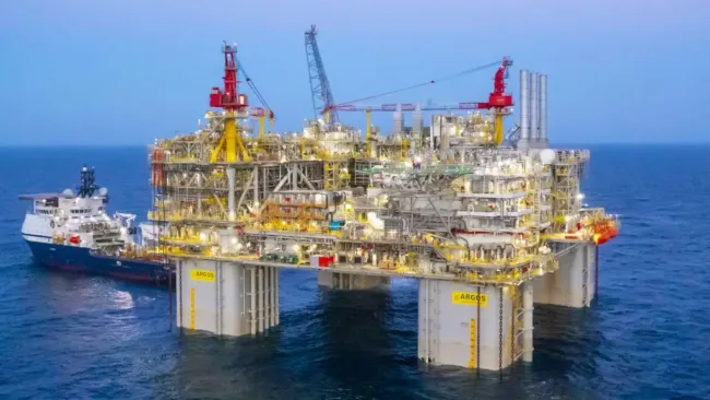The Argos platform in the U.S. Gulf of America, where bp has launched the Southwest Extension to boost deepwater oil production.