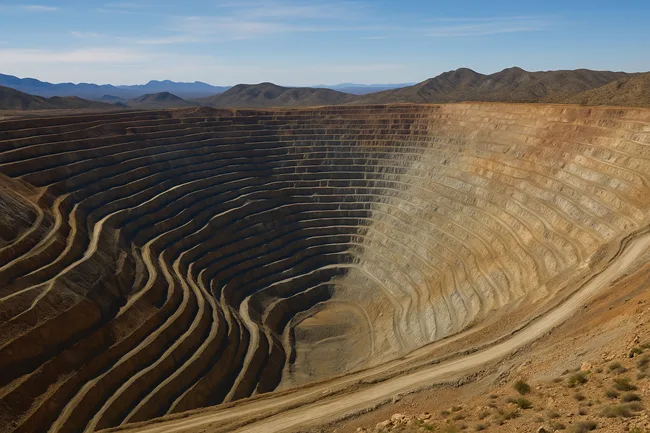 Aerial view of a large open-pit copper mine in Arizona, reflecting Hudbay and Mitsubishi’s $600 million Copper World joint venture to boost U.S. copper supply.