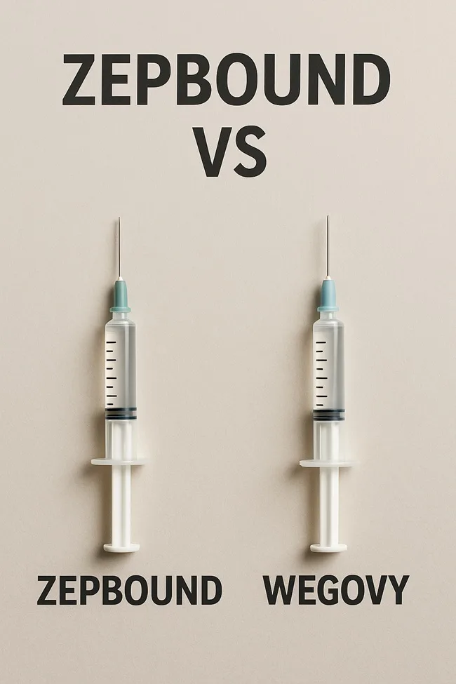 A representative image comparing injectable weight-loss medications Zepbound and Wegovy—highlighting key differences in dosing, mechanisms, and patient usage as obesity drug competition intensifies.
