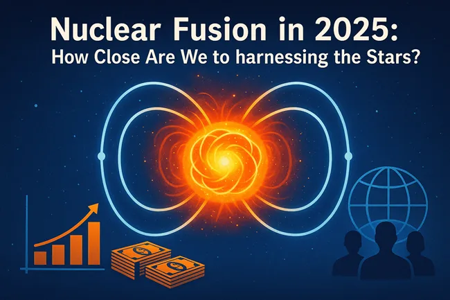 Representative image of nuclear fusion technology in 2025, highlighting global investment, innovation, and the race to harness the power of the stars for clean energy.