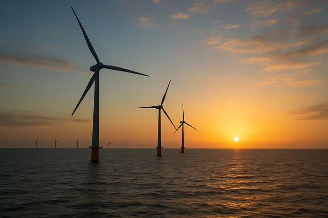 Representative image of offshore wind turbines, symbolizing Aker Horizons ASA’s renewable portfolio realignment under Aker ASA.