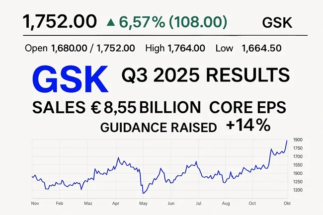 Representative image of GlaxoSmithKline plc’s Q3 2025 results highlighting the 6.57% stock surge, upgraded earnings guidance, and Specialty Medicines-led growth.
