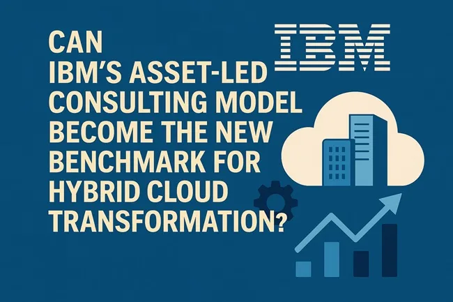 Representative image showing IBM’s hybrid cloud and asset-led consulting strategy, symbolizing enterprise transformation and automation-driven innovation.