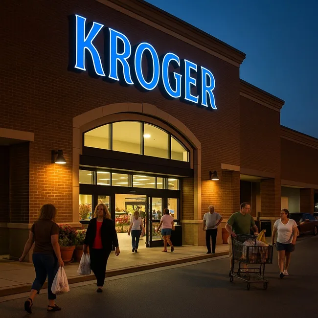 A representative image of a Kroger supermarket in the United States, reflecting the retailer’s stronger earnings outlook as digital, pharmacy, and fresh segments drive accelerated EPS growth in 2025.