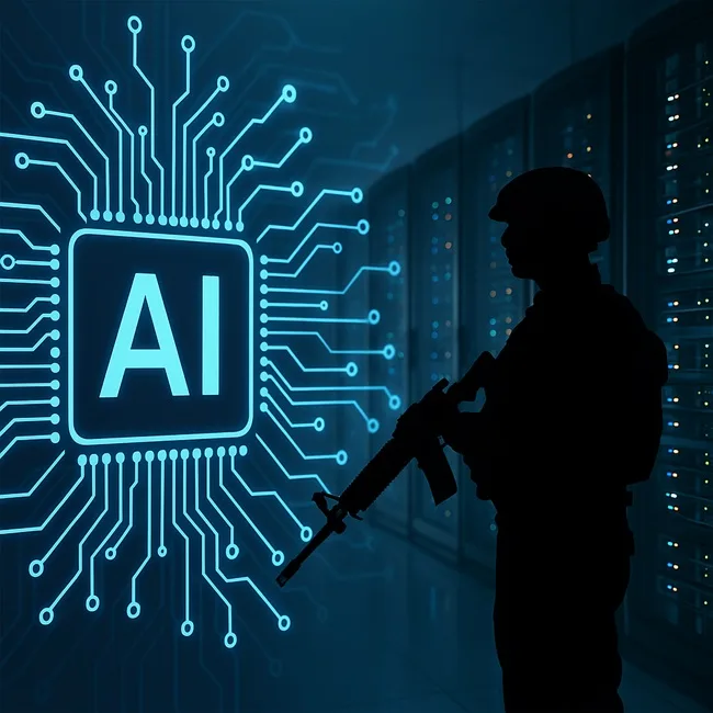 Conceptual illustration of artificial intelligence integration within secure, air‑gapped defence systems, symbolising Lockheed Martin’s and Google Public Sector’s efforts to embed generative AI in national security infrastructure.