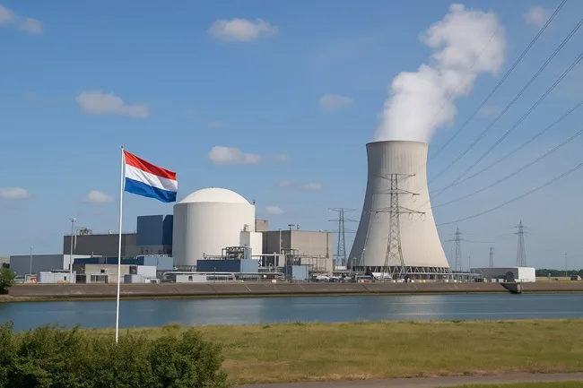 A representative image of a nuclear power plant in the Netherlands, reflecting the government’s plan to extend the Borssele Nuclear Power Station’s operation and expand its nuclear energy capacity as part of a long-term clean energy strategy.