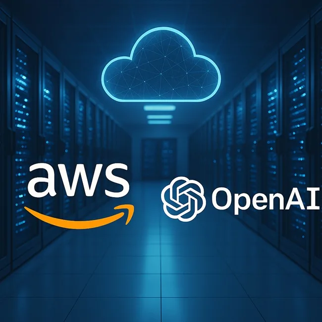 Representative image of Amazon Web Services and OpenAI cloud infrastructure partnership, symbolizing the $38 billion AI compute deal and its impact on hyperscaler dynamics