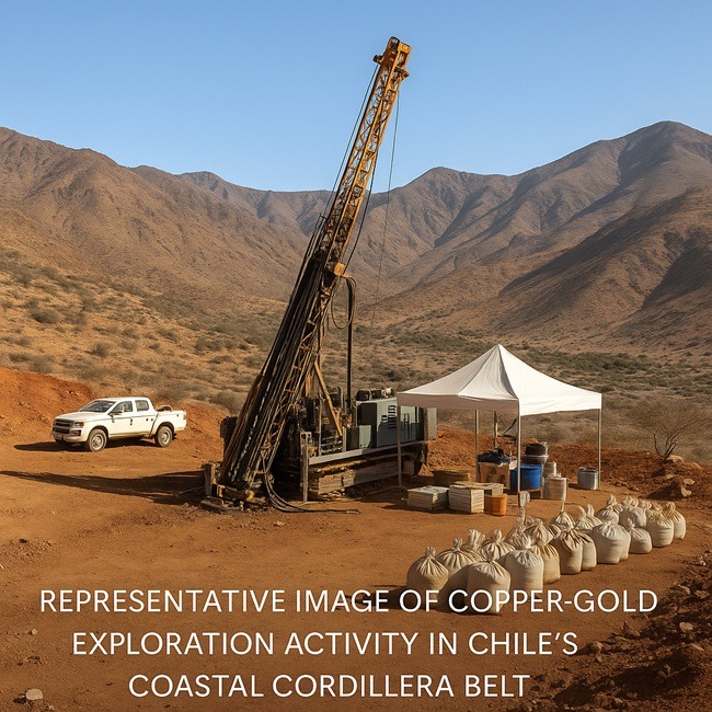 Representative image of copper-gold exploration in Chile’s coastal porphyry belt, the region emerging as a potential new frontier for dual-metal discoveries.