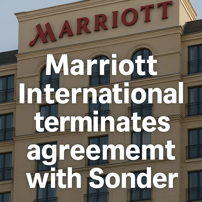 Representative image of a Marriott International hotel exterior, connecting to the hospitality giant’s decision to terminate its Sonder partnership and maintain strong 2025 momentum.