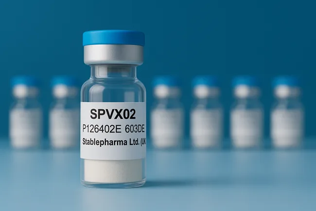 Representative image: Stablepharma locks database for Phase I SPVX02 trial, advancing its fridge-free vaccine mission.