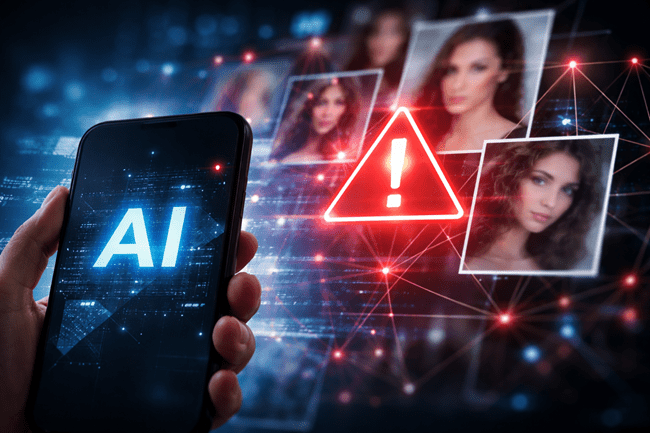 Representative image showing AI-generated content risks, relevant to the UK’s regulatory scrutiny of xAI’s Grok tool over deepfake image generation concerns.