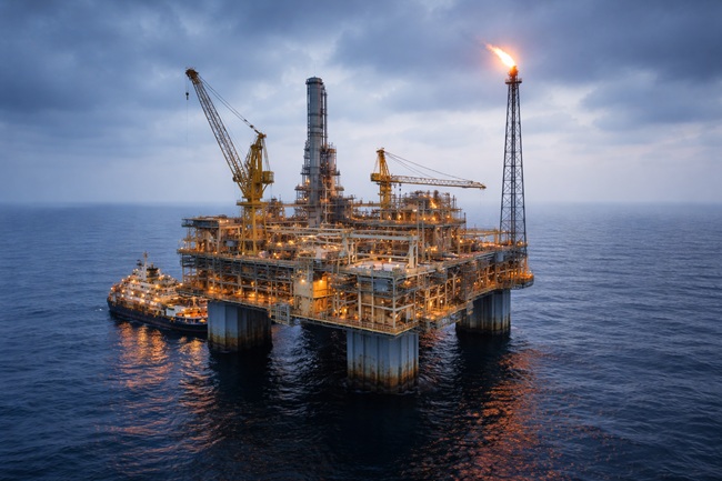 Representative image of a North Sea offshore oil and gas platform. Serica Energy (AIM: SQZ) has surpassed 50,000boepd in early 2026, raising questions about whether the recent share price rally can hold.