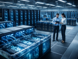 Representative image of an AI-ready data centre using high-density, liquid-cooled servers, illustrating the infrastructure strategy behind Anant Raj Limited’s push into sovereign AI and cloud computing in India.