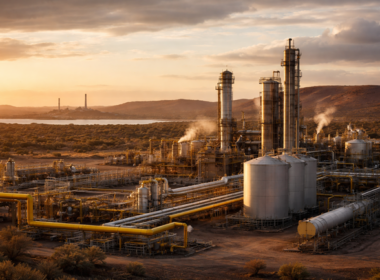 Representative image of a large-scale Australian gas processing facility, reflecting the type of Moomba-linked infrastructure underpinning Santos Limited’s long-term South Australia gas supply agreement supporting the Whyalla green iron transition.