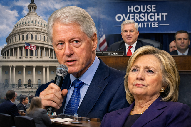 Representative image. Former President Bill Clinton and former Secretary of State Hillary Clinton shown with the U.S. Capitol amid the House Oversight and Accountability Committee’s Jeffrey Epstein investigation.