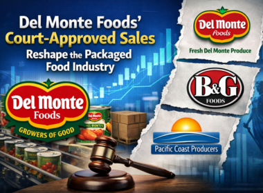 Representative image illustrating Del Monte Foods Corporation II Inc.’s court-approved sale of major business segments to Fresh Del Monte Produce Inc., B&G Foods Inc., and Pacific Coast Producers, highlighting the strategic breakup reshaping the U.S. packaged food industry.