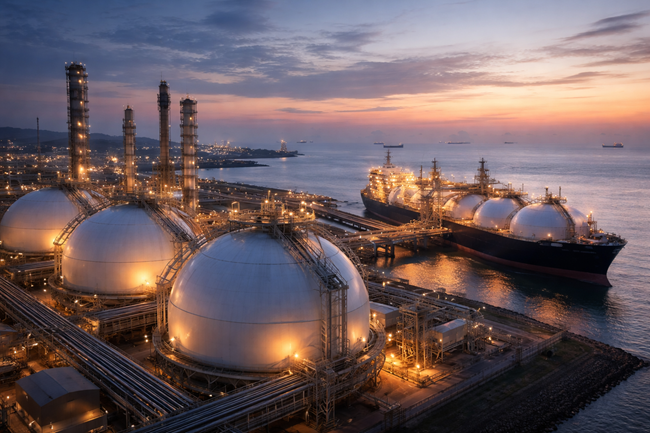Representative image: A U.S. Gulf Coast LNG export terminal, reflecting the long-term offtake agreements and FID momentum shaping projects such as Commonwealth LNG.