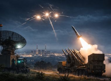A representative image illustrating air defence missile systems protecting urban and critical infrastructure, reflecting the United Kingdom’s newly announced £500 million air defence package for Ukraine discussed at NATO headquarters in Brussels.