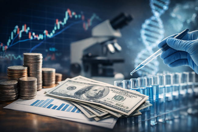 Representative image illustrating the intersection of biotechnology research and capital markets, reflecting Nektar Therapeutics’ $460 million public offering and its advancing rezpegaldesleukin autoimmune drug program.