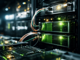 Representative image showing high-density AI servers inside a modern data center, reflecting Nvidia Corporation’s deepening investment ties with OpenAI as large-scale AI infrastructure funding enters a new phase.