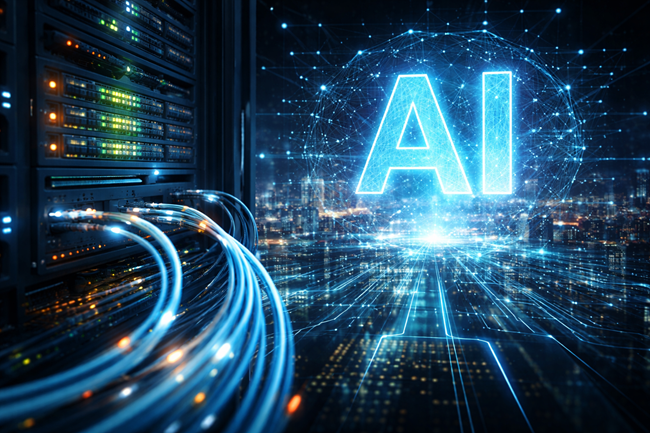 Representative image illustrating next-generation AI data center networking and secure agentic workflows, reflecting Cisco Systems Inc.’s push to redefine AI infrastructure economics through high-performance silicon, networking, and security integration.